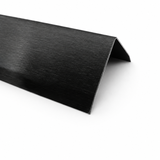 Cornier cu laturi tesite din inox - negru periat