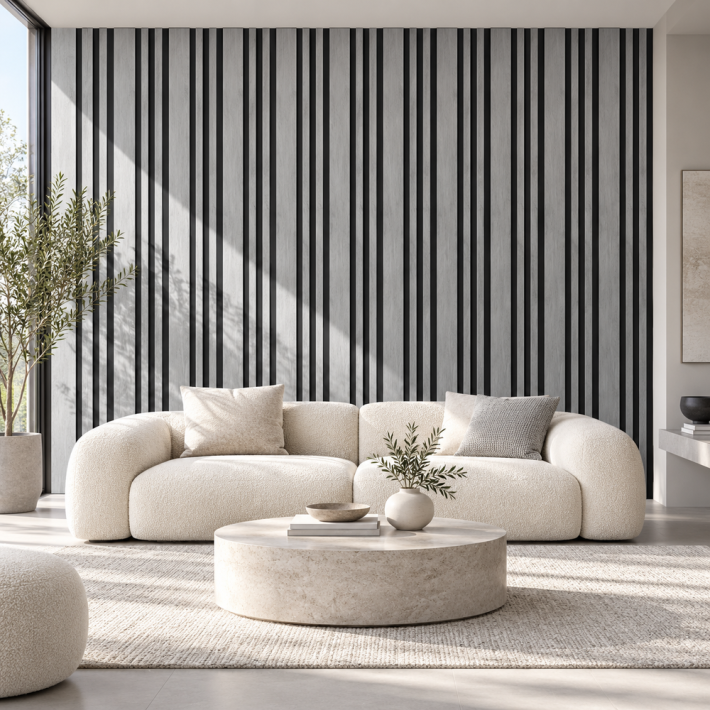 Riflaj decorativ - argintiu și negru