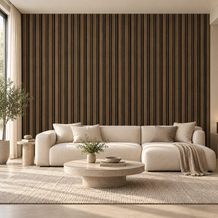 Riflaj decorativ - nuc si negru